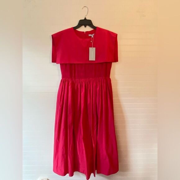 Antonio Melani Jennifer Sumko Rachel Taffeta Capelet Pink Midi Dress NWT Size 4 - Picture 5 of 13